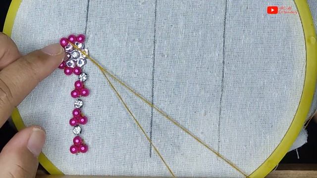 Beads Hand embroidery basic stitches tutorial for beginners || Beads embroidery design || Beads wor