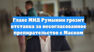 Главе МИД Румынии грозит отставка за несогласованное препирательство с Маском