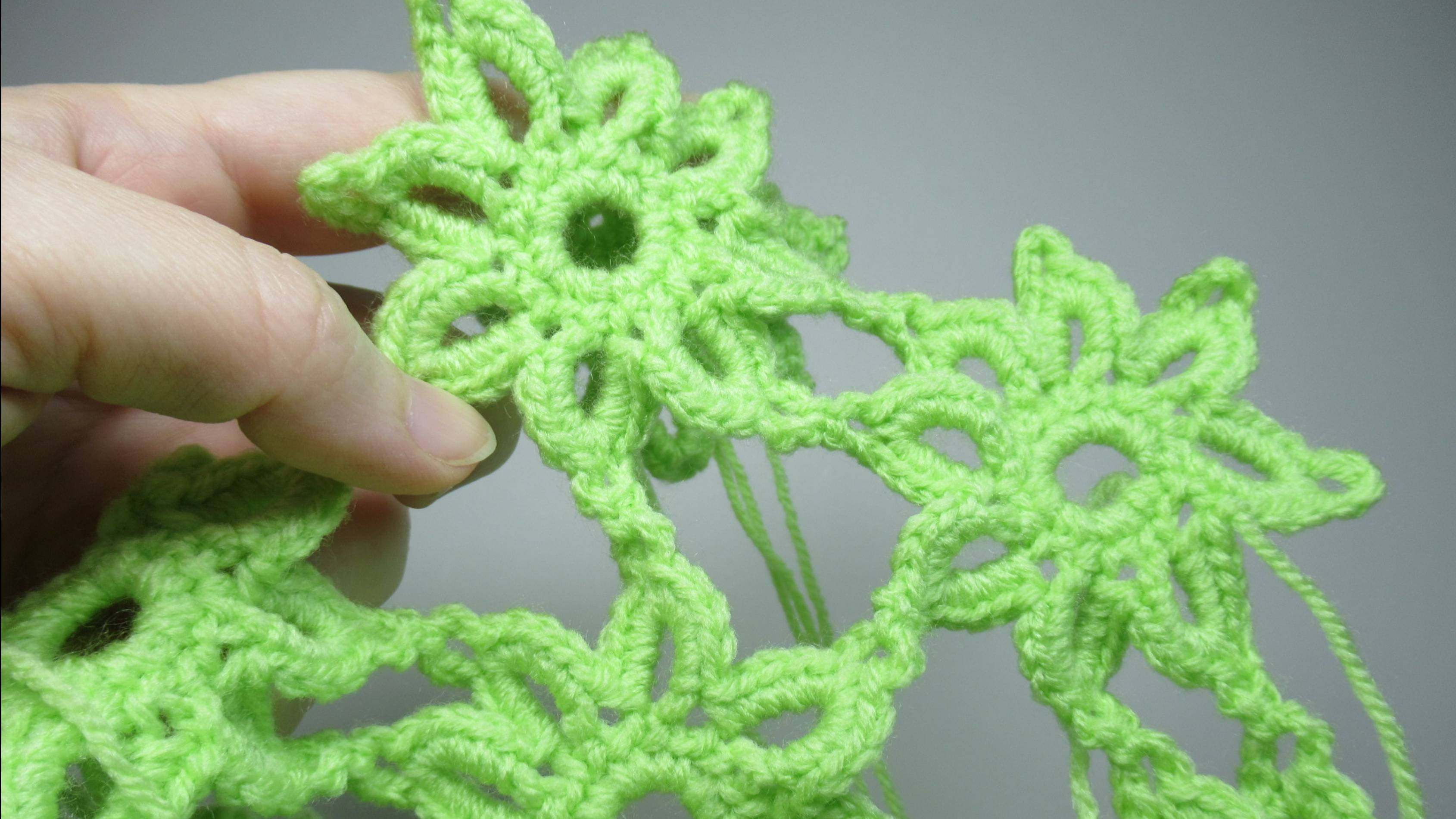 Как связать цветок крючком для шарфа смотреть онлайн