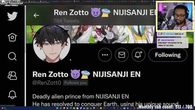 Ren Zotto from NIJISANJI EN ILUNA follows me?!?