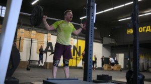Snatch high pull to overhead+Drop Snatch 110 lb (Протяжка рывковая+уходы 50 кг.)