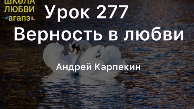 277. Верность в любви. Школа Любви Агапэ.
