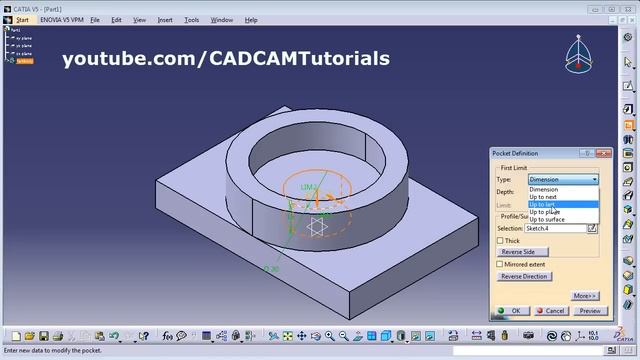 CATIA Training Course Exercises for Beginners - 4 | CATIA V5 Part Design Exercises