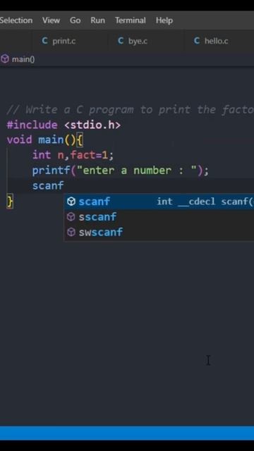 WACP to find the factorial of n number. #coding #cprogramming #ctutorial #learncoding #codingclass