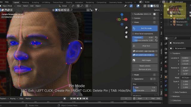 Facebuilder Blender : Convert Image to 3D Model Mark Ruffalo Keentools Facebuilder Blender Tutorial