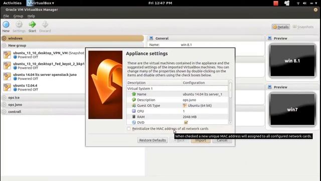 VirtualBox Backup and Restore Virtual Machine