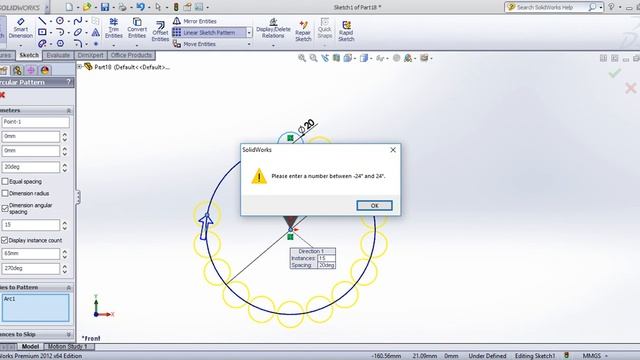 SolidWorks Tutorial in Tamil 19: Circular Pattern | Sketch