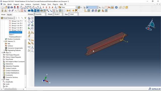 Prestressed Concrete Beam Using Abaqus 2022 #abaqus #abaqustutorial #concrete #beam #failure #vcct