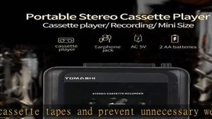 TOMASHI Portable Stereo Cassette Player Tape Recorder Walkman with Microphone,Headphone Jack-, Cass