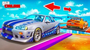 КАКАЯ ТАЧКА ИЗ ФОРСАЖА САМАЯ СИЛЬНАЯ? ПЕРЕТЯГИВАНИЕ КАНАТА В GTA 5!  - ЭКСПЕРИМЕНТЫ ГТА 5