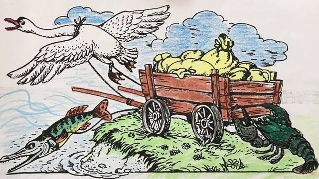 Лебедь рак и щука басня | Слушать стихи | Стихи детям