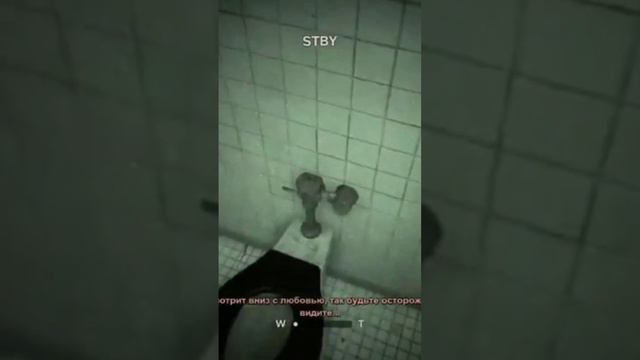 Спрятался в туалетной кабинке.