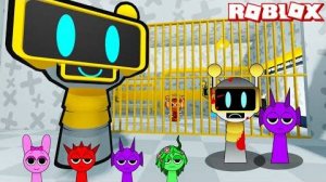 Sprunki Fun Bot и Durple играли в Sprunki Fun Prison Run Obby в ROBLOX | Incredibox Спрунки