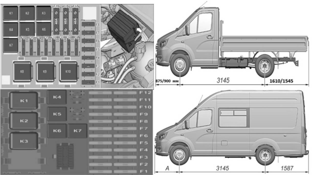 Предохранители и реле Газель Некст дизель и бензин