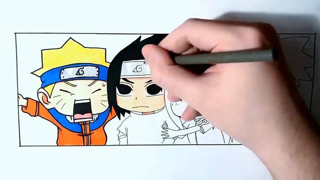 Chibi Team 7 (Naruto Uzumaki, Sasuke Uchiha, Sakura Haruno, Kakashi Hatake) - SPEED DRAWING смотреть онлайн