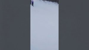 Еду по синему склону на горных лыжах от 1 лица