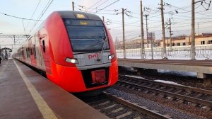 Двойной Электропоезд Ласточка ЭС2Г-026+ЭС2Г-025 Сообщением Санкт-Петербург-Тосно Металлострой