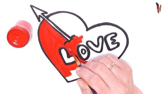 Как нарисовать и раскрасить для детей сердечко. Открытка-Валентинка своими руками для детей смотреть онлайн