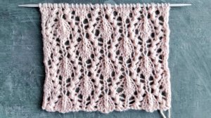 Непростой ажур с листьями для вязания джемпера, топа 💥 Авторский узор спицами