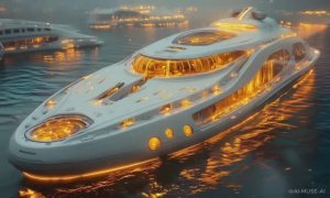 Futuristic Sci-fi Dreams in White & Gold 4K