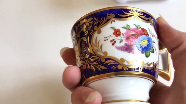 Английский антикварный фарфор. Кофейная пара Coalport 1810-20х годов
