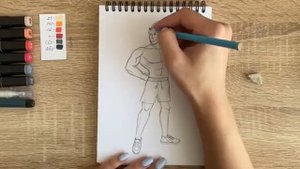 Как нарисовать качок карандашом и скетч маркерами | Рисунок для детей, поэтапно и легко