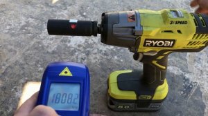 Проверяем обороты  Гайковерт Ryobi R18IW3