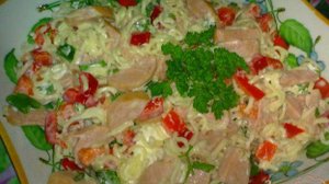 Салат с макаронами