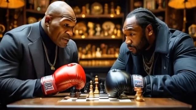 Майк Тайсон играет в шахматы с Ленноксом Льюисом Mike Tyson plays chess with Lennox Lewis