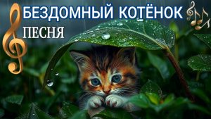 Бездомный котёнок. Песня с видеоклипом. Грустная музыка. Печальные слова и голос.