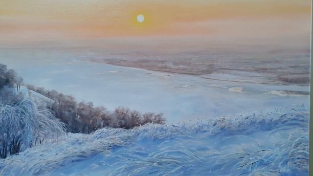 Презентация картины маслом "Морозный вечер" смотреть онлайн