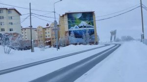 Город Салехард. ЯНАО.  Прогулка по городу. Река Преображенка. Улица Арктическая. Январь 2024