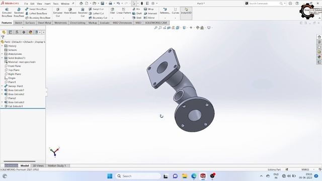 How To Make Pipe With Flange In Solidworks 06// Solidworks tutorial For Beginners In Hindi.