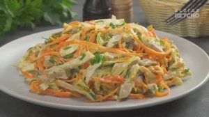 Салат ''ОБЖОРКА'' - популярный салат с курицей к обеду и на праздничный стол. Рецепт