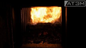 Работа водогрейного котла 100 кВт на лузге и пеллетах