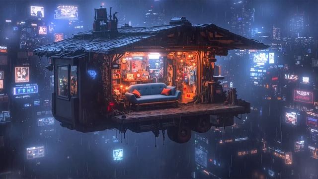 Cyberpunk Neon Loft 🛤️ Cyber City Chill Spot - The Rise of Cyberpunk Cities