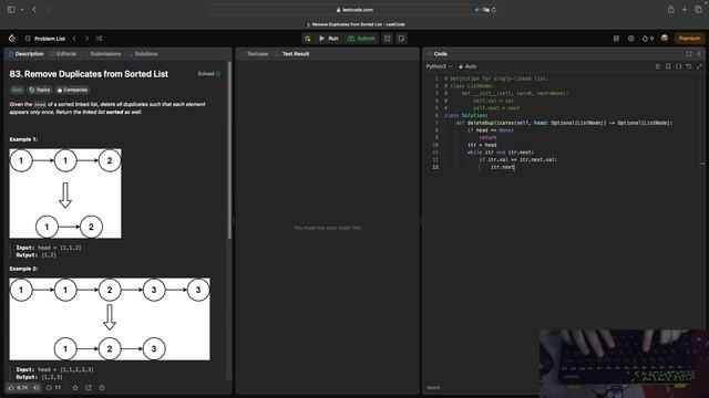 No Sound Leetcode 83: Remove Duplicates from Sorted List смотреть онлайн