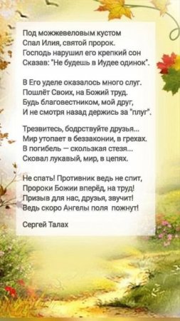 Под можжевеловым кустом # христианские стихи и музыка