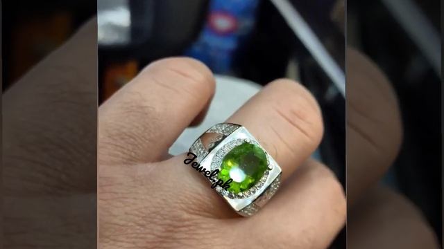 Natural Peridot Modified Brilliant Cut - 925 Silver Ring #jewelry #gemstone #stones
