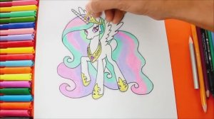 Как нарисовать и раскрасить ПРИНЦЕССУ СЕЛЕСТИЮ  My Little Pony