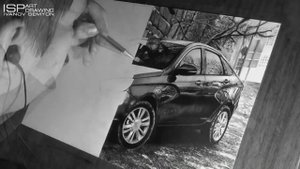 Как нарисовать ЛАДА ВЕСТА (LADA VESTA) / Рисунок карандашами / ISP DRAWING