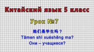 Китайский язык 5 класс (Урок№7 - 她们是学生吗? Tāmen shì xuéshēng ma? Они – учащиеся?)