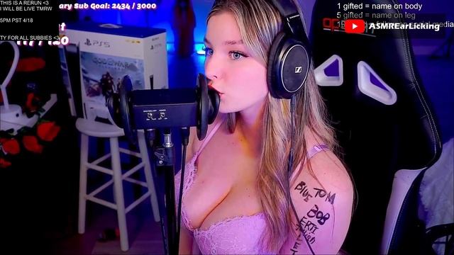 Thenicolet ASMR Ear Licking 3Dio live 2023-04-19