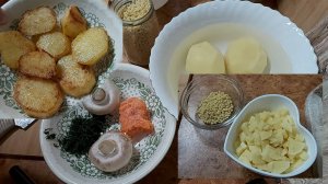 Мой пост, день 1~й. Пилотный проект. Грибной суп. Картошечка)))