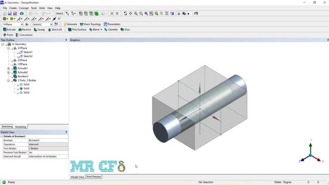 ANSYS Design Modeler Full Free Course, Session 4.14: Boolean
