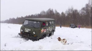 В чём сила Буханки?! Nissan Patrol страхует. Снежное бездорожье, блоки, грязь. Лебёдка, Оффроад