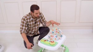 Детские музыкальные ходунки с игровой панелью Indigo Space. Ходунки с сиденьем. Ходунки с колесами.