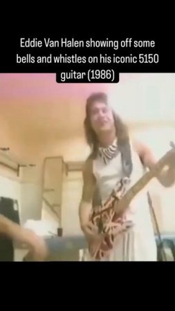 Eddie Van Halen showing off some bells and whistles on his iconic 5150 guitar (1986)