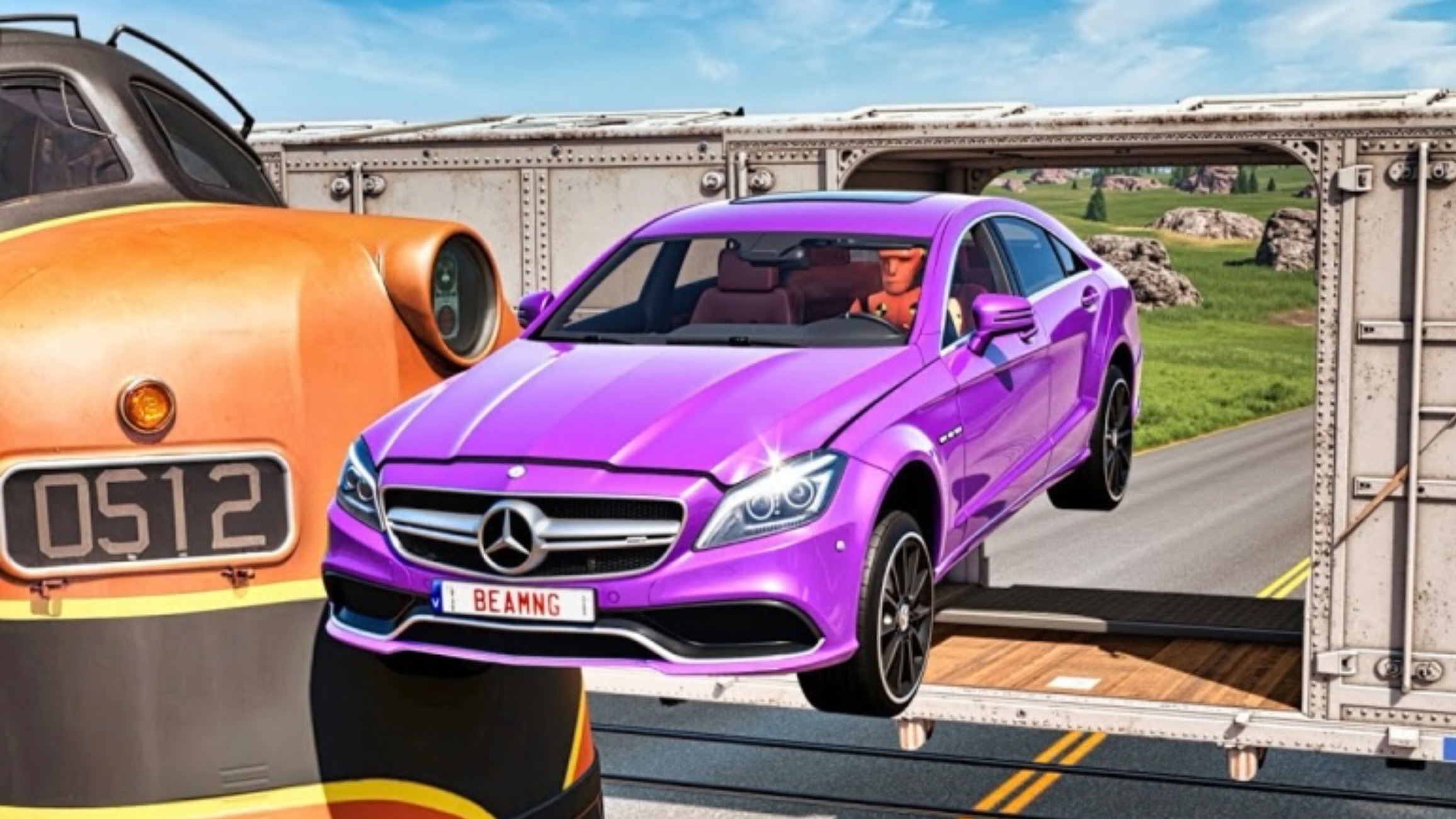 Поезд vs автомобилей в BeamNG Drive смотреть онлайн