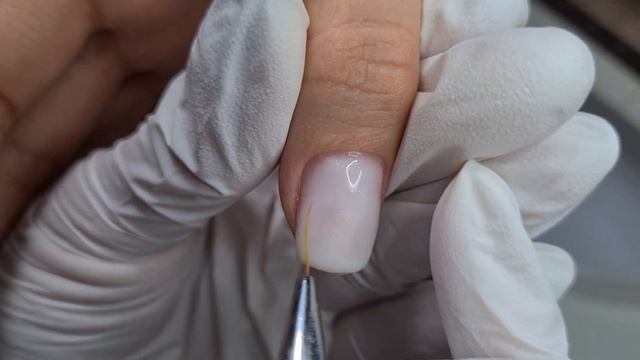 Френч гель-лаком. Укрепление ногтем гелем. Маникюр пошагово. смотреть онлайн